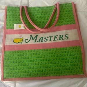 NWT 2025 Masters Green and Pink Tote Bag